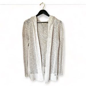 Hollister Cream Knit Crochet Cardigan